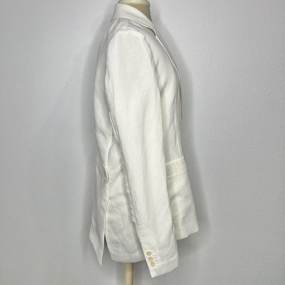 The Author White Linen Blend Le Single Relaxed Fit Blazer Jacket Sz S NWT - Picture 12 of 16